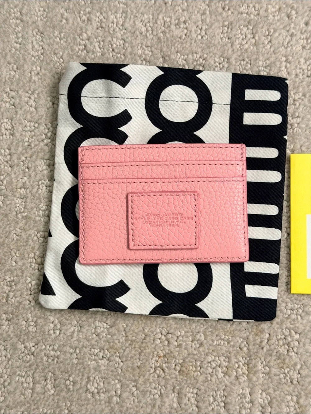 Marc Jacobs Pink Leather Card Case with Logo Detail